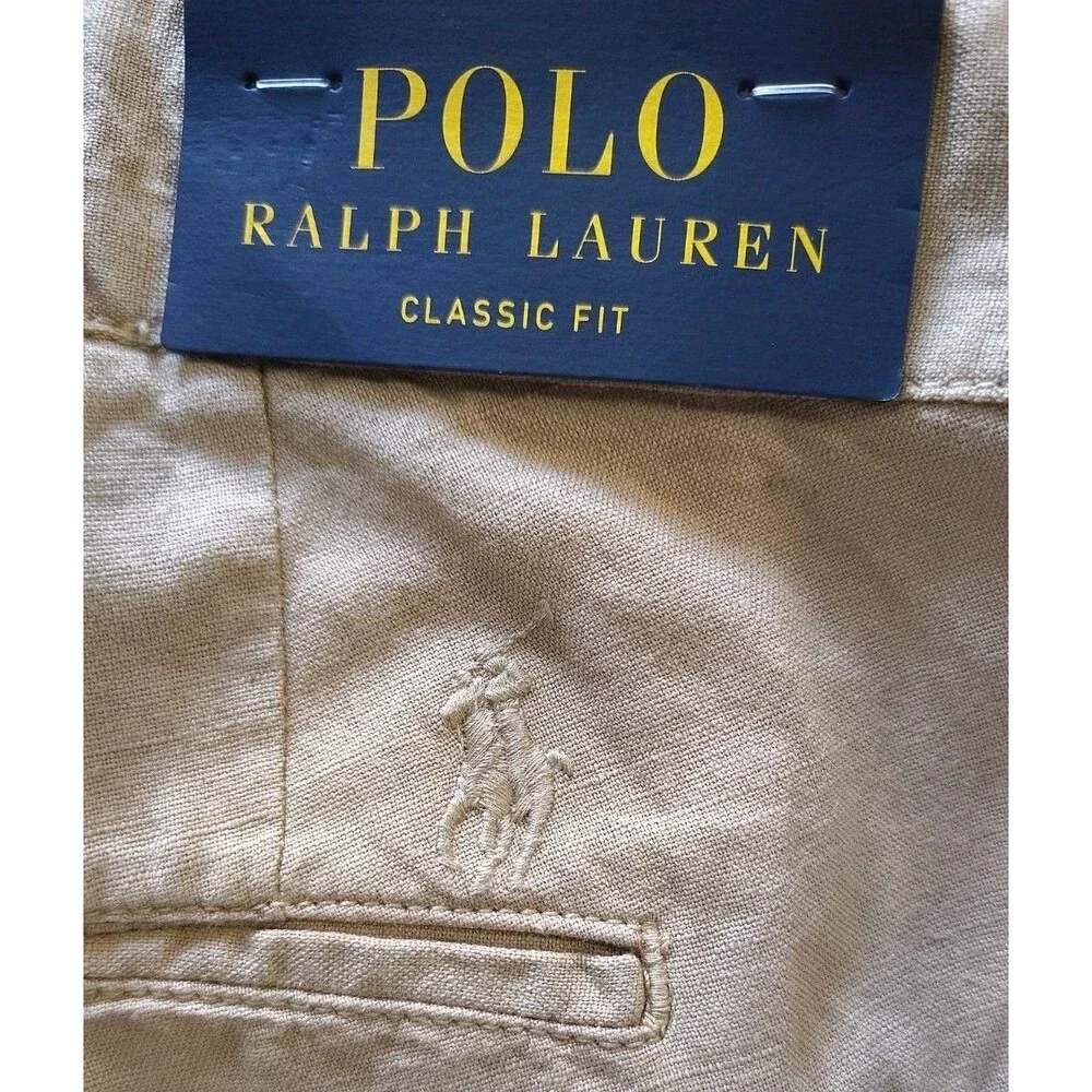 Polo Ralph Lauren Men's 44Bx34 Classic fit Stretch Chino Pants Khaki Big & Tall